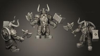 Military figurines Dwarf Paladin with Weapons 3d model
