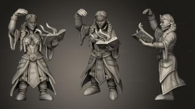Military figurines Dwarf Priestess with Book 3d model