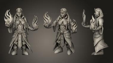 Military figurines Dwarf Priestess with Fire 3d model