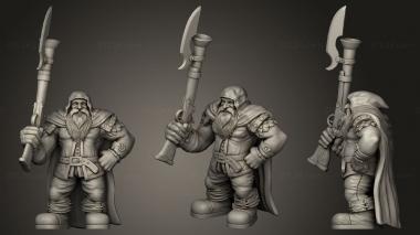 Military figurines Dwarf Rifleman Cheering 3d model