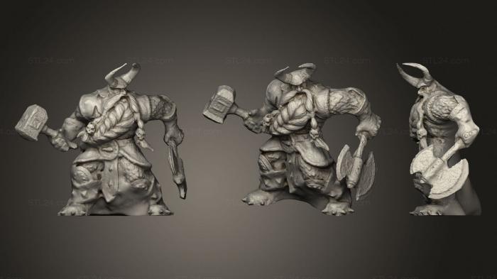 Military figurines (Dwarf Warrior Remix, STKW_0879) 3D models for cnc