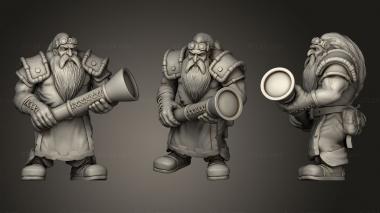 Military figurines Dwarf with Spyglass 3d model
