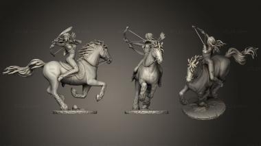 Military figurines Elf on horse 3d model