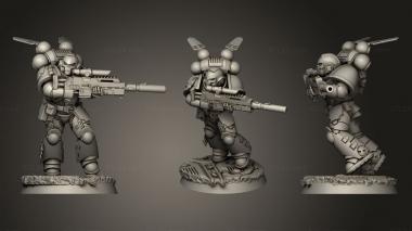 Military figurines Elite Assassin with jump pack 3d model