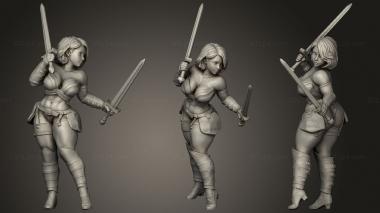 Military figurines Female adventurer Fighter 3d model