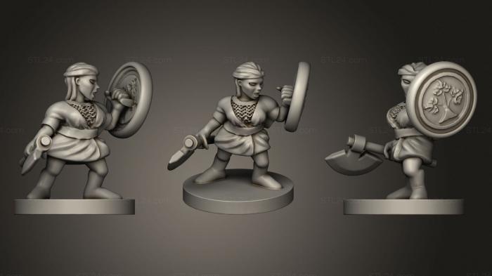 Military figurines (Female Dwarven Cleric In Kimono, STKW_0946) 3D models for cnc