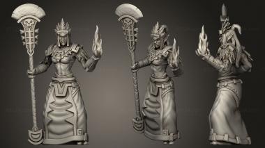 Military figurines Female Priest with Staff 3d model
