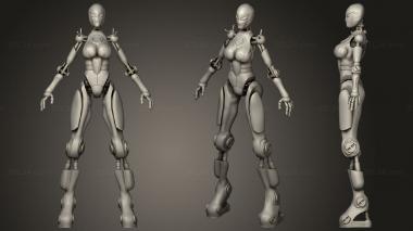 Military figurines Female Robot 1 3d model