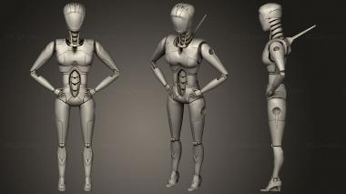 Military figurines Female Robot 2 3d model