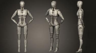 Military figurines Female Robot 3 3d model