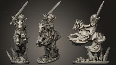 Military figurines Forest Dragon vampire on horse 3d model