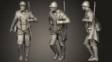 Military figurines french soldier 2 3d model