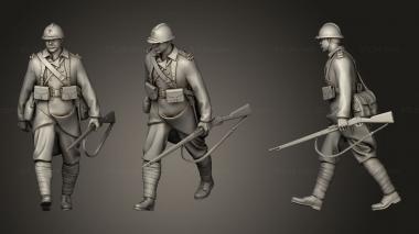 Military figurines french soldier 3 3d model
