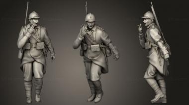 Military figurines french soldier 4 3d model