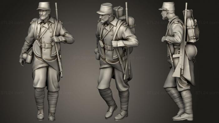Military figurines (french soldier ww1 3, STKW_1002) 3D models for cnc
