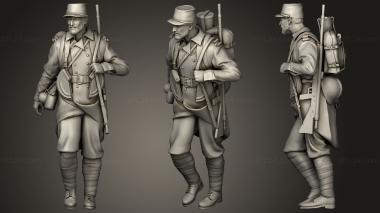 Military figurines french soldier ww1 3 3d model
