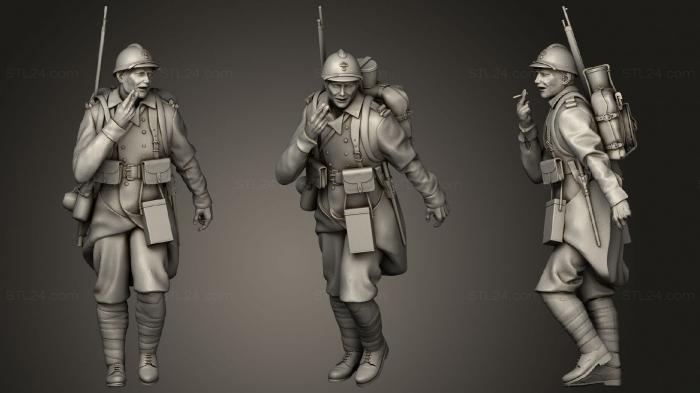 Military figurines (french soldier ww1 4, STKW_1003) 3D models for cnc