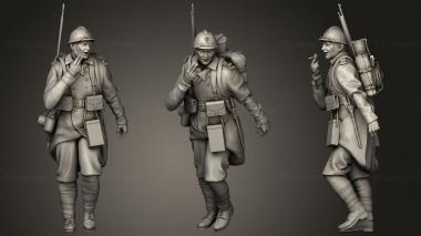 Military figurines french soldier ww1 4 3d model