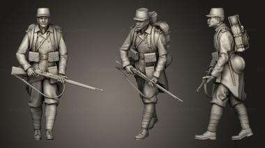Military figurines french soldier ww1 5 3d model