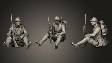 Military figurines french soldies ww1 1 3d model