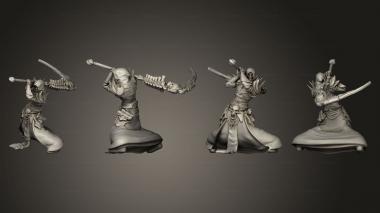 Military figurines Necromancer Adventurer Attacking 3d model