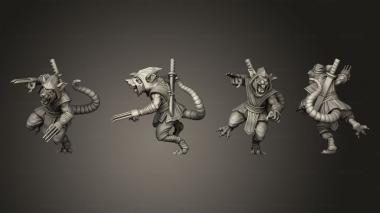 Military figurines Ninja Rat Claw 1 3d model