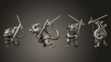 Military figurines Ninja Rat Katanas 1 3d model