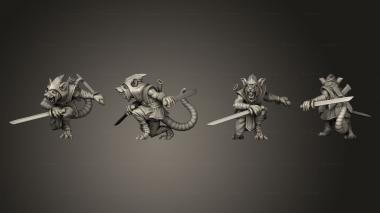 Military figurines Ninja Rat Katanas 2 3d model