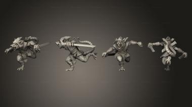 Military figurines Ninja Rat Katanas 3 3d model