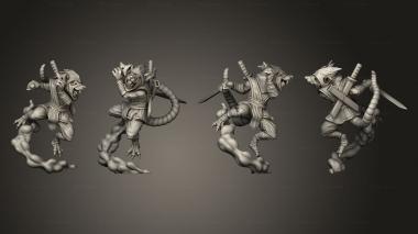 Military figurines Ninja Rat Smoke 1 3d model