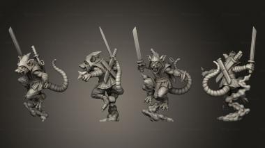 Military figurines Ninja Rat Smoke 3 3d model