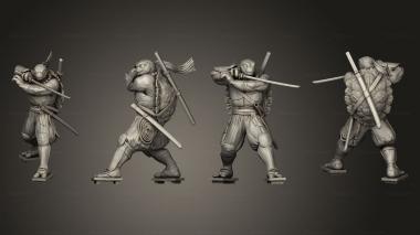 Military figurines Ninja Tortle Katana 3d model