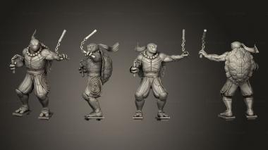 Military figurines Ninja Tortle Nunchaku 3d model