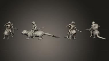 Military figurines Northern Tribes Warrior Otter Rider Large 3d model