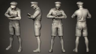 Military figurines Officer Writing 1 72 3d model