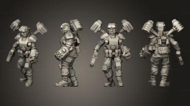 Military figurines Officier with fist 01 3d model