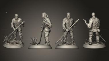 Military figurines Old Farmer with scythe 3d model