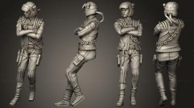 Military figurines Old School Biker Pose 2 3d model