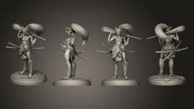 Military figurines Oni Warrior Female Club 3d model
