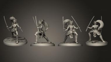 Military figurines Oni Warrior Female Sword 3d model
