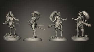 Military figurines Oni Warrior Female 3d model