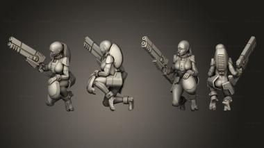 Military figurines operator hand pose no helmet 3d model