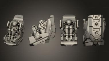 Military figurines operator seated and wired 2 3d model