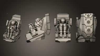 Military figurines Operator Seated and Wired 3d model