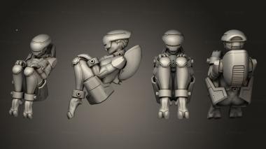 Military figurines operator seated 3d model