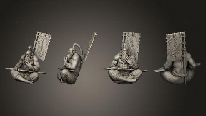 Military figurines (Orc Blade Master Meditating 23, STKW_10677) 3D models for cnc