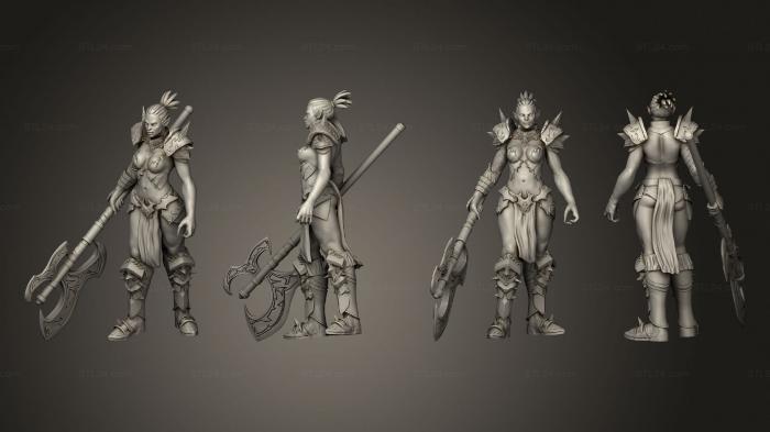 Military figurines (Orc Female Axe, STKW_10686) 3D models for cnc