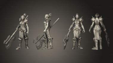 Military figurines Orc Female Axe 3d model