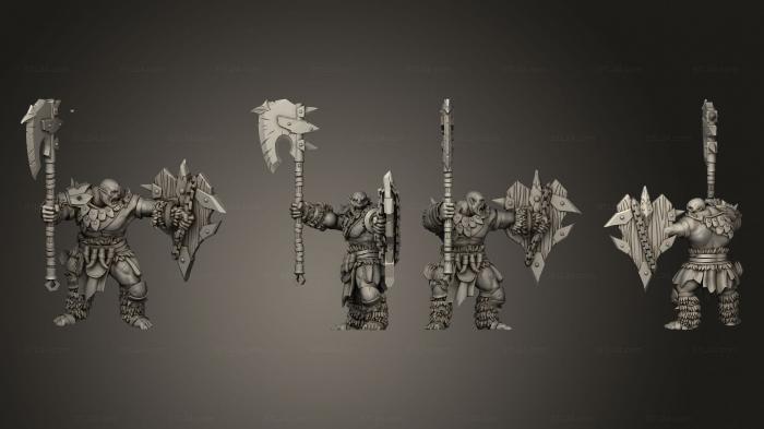 Military figurines (Orc Grunt Male Axe 001, STKW_10696) 3D models for cnc