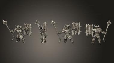 Military figurines Orc Grunt Male Axe 002 3d model